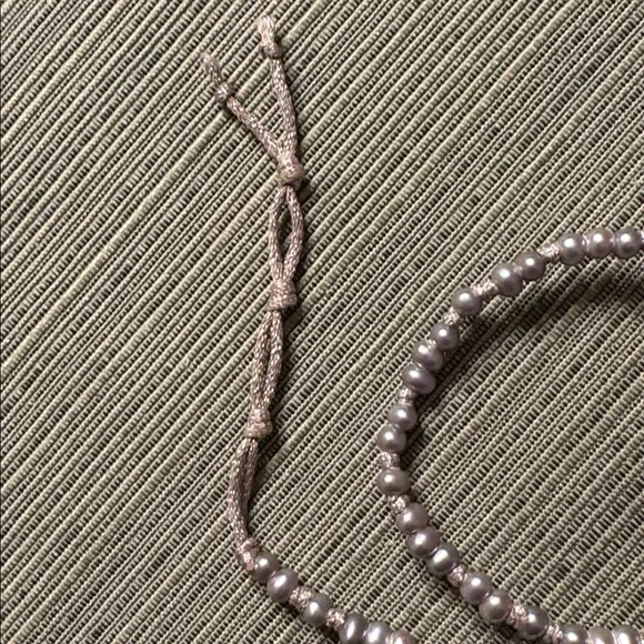 Chan Luu soft grey pearl metallic cord naked wrap adjustable bracelet - Picture 9 of 13
